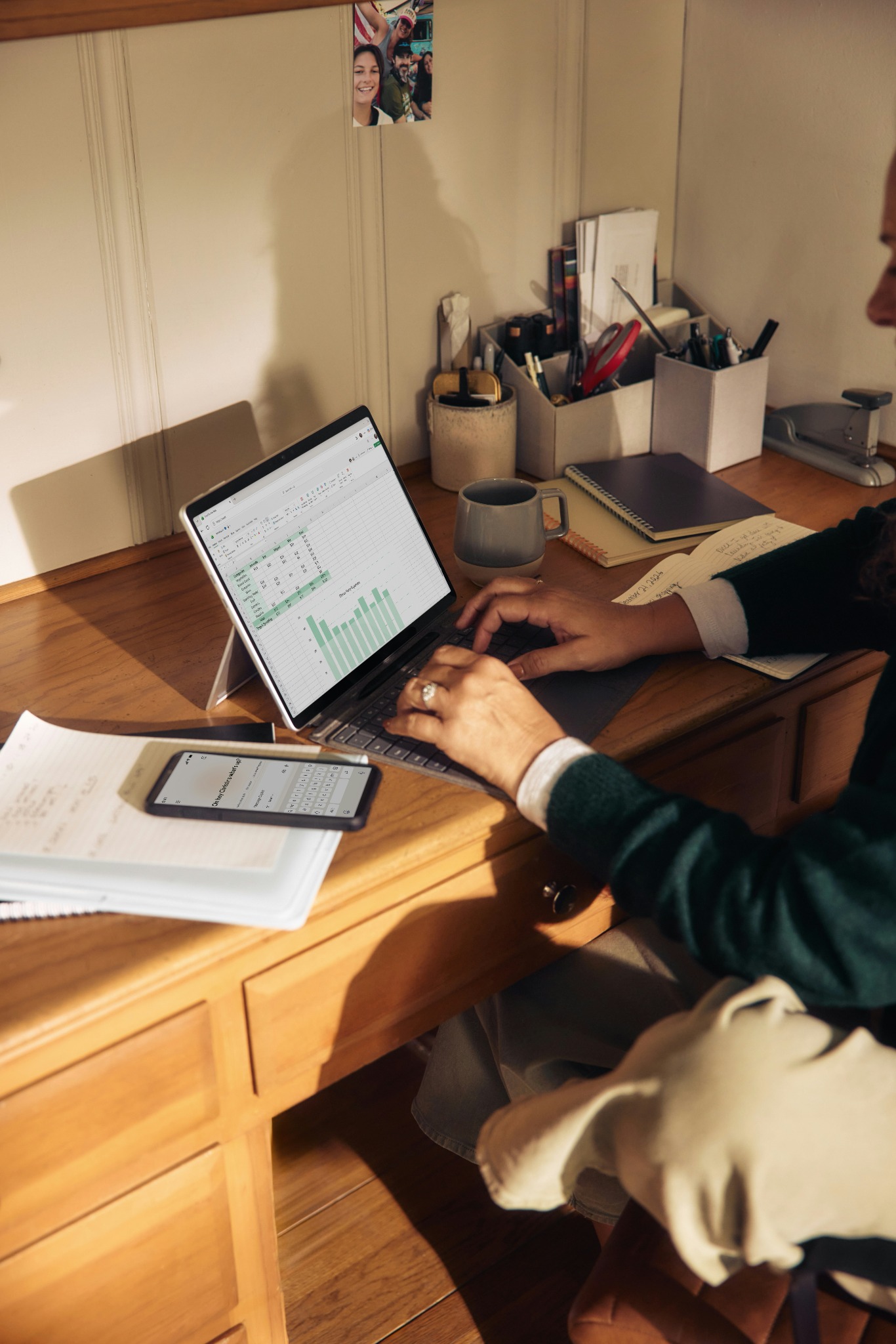 Business data being reviewed on a laptop