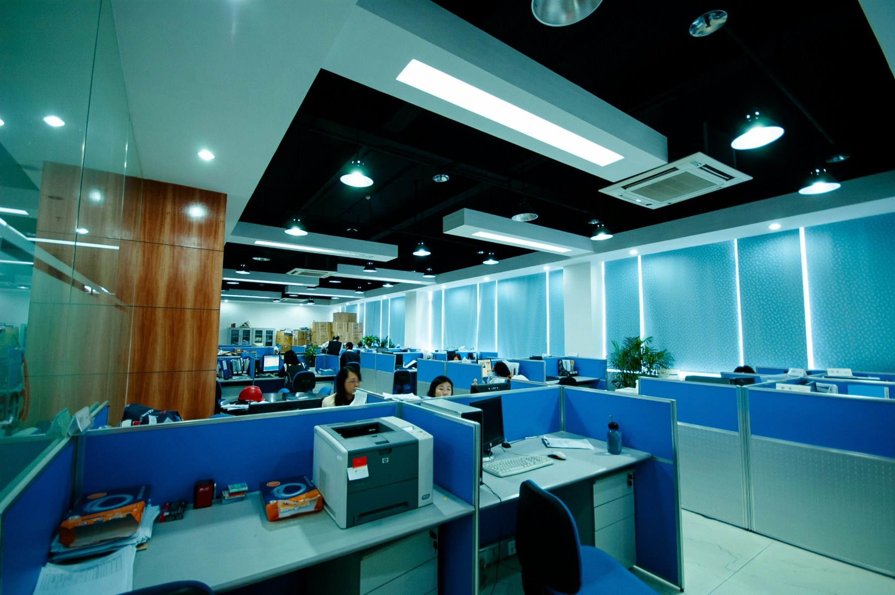 Office floor with workstations